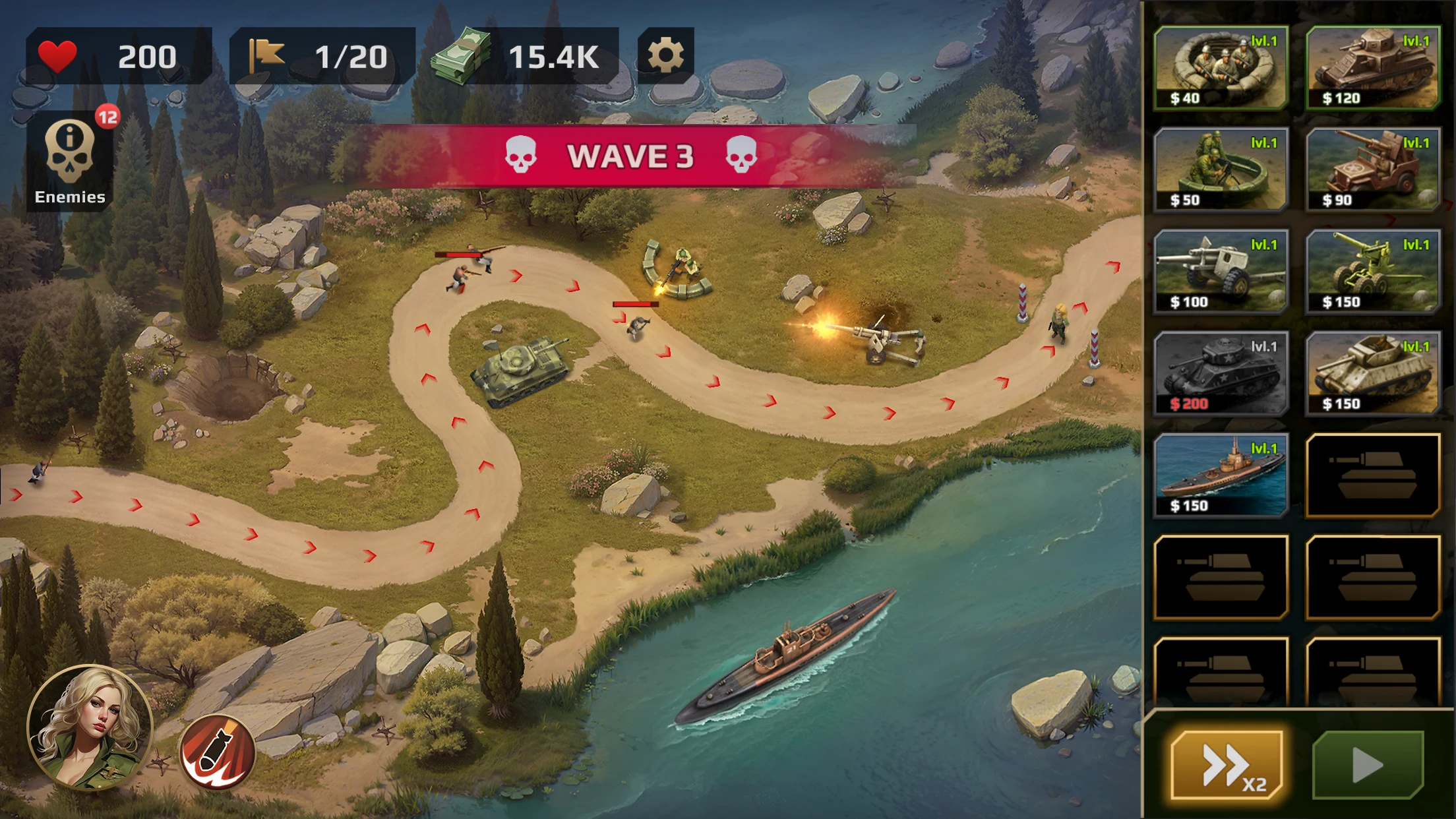 WWII Defense: RTS Army TD game screenshot
